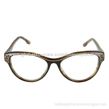 Foil Metal Plaque Insert into Acetate Front Eyeglasses